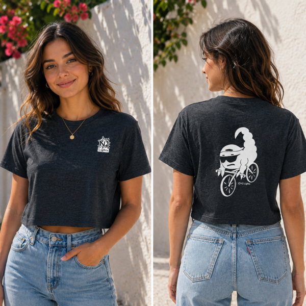 Girl with Crop Reflective Clothing Brand