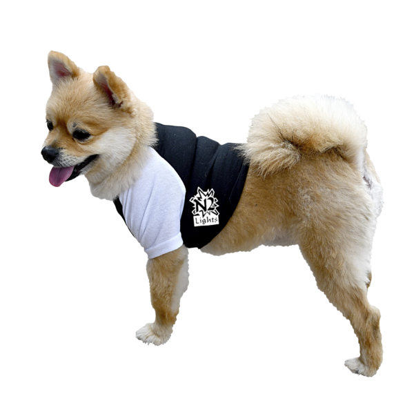 Dog Baseball Shirt -Looking Left- Black White reflective clothing brand